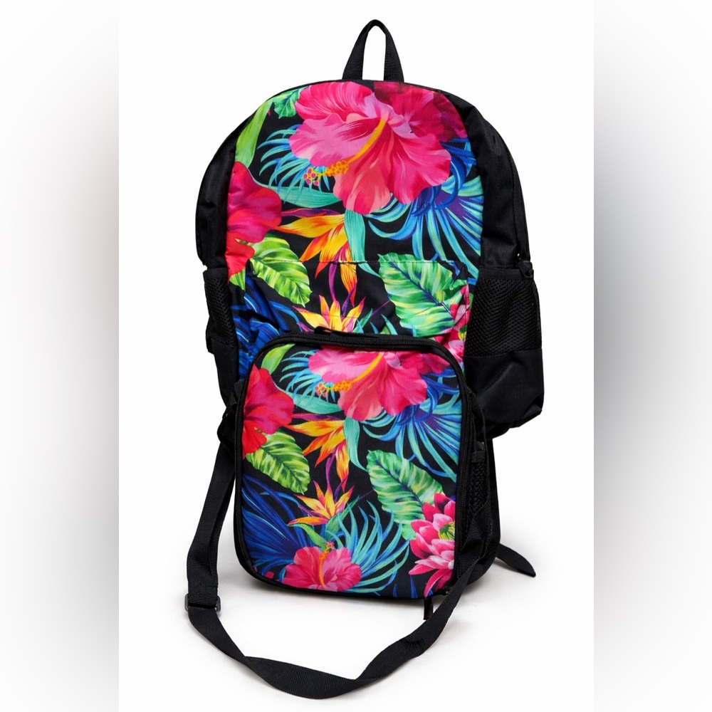 Backpack and Lunchbox Set: Tropical Floral Design